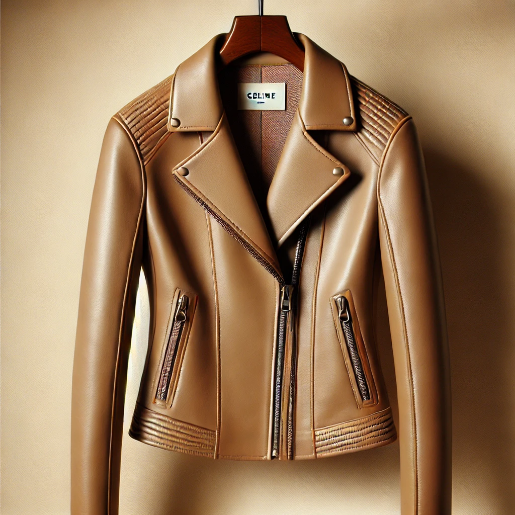 セリーヌ レザージャケット（AI生成画像）