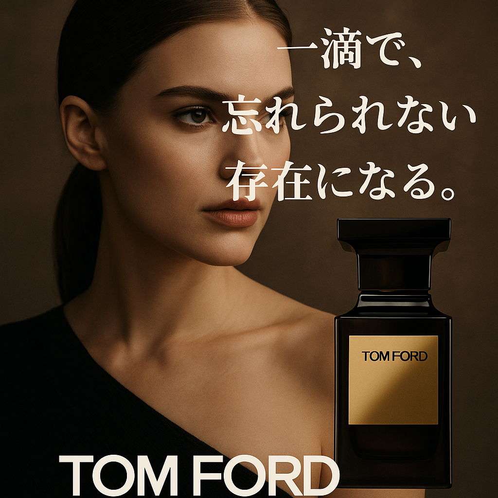 トムフォード香水のアイキャッチ画像｜一滴で、忘れられない存在になる（AI生成画像）